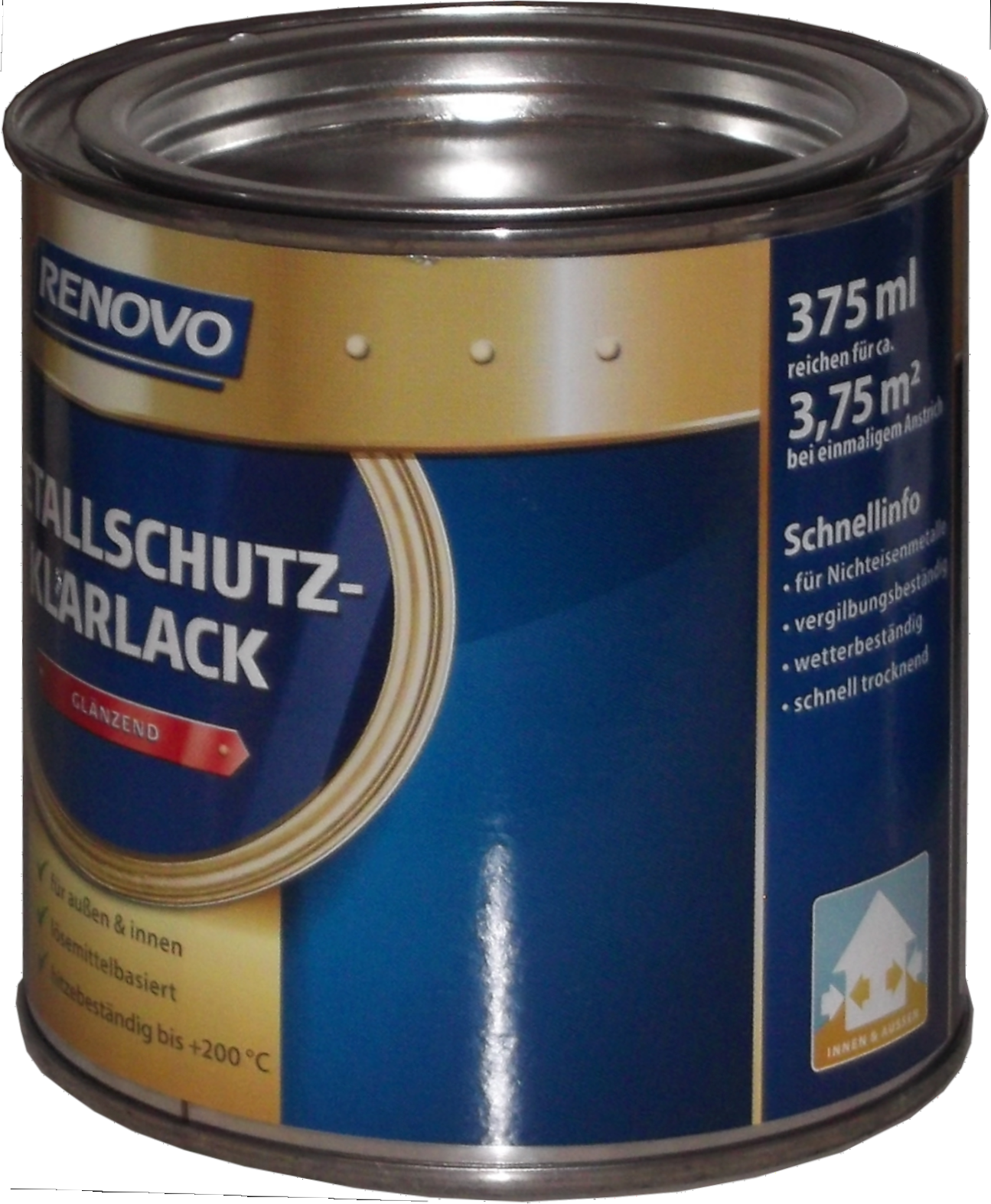 375ml Renovo Metallschutzlack - Klarlack glänzend