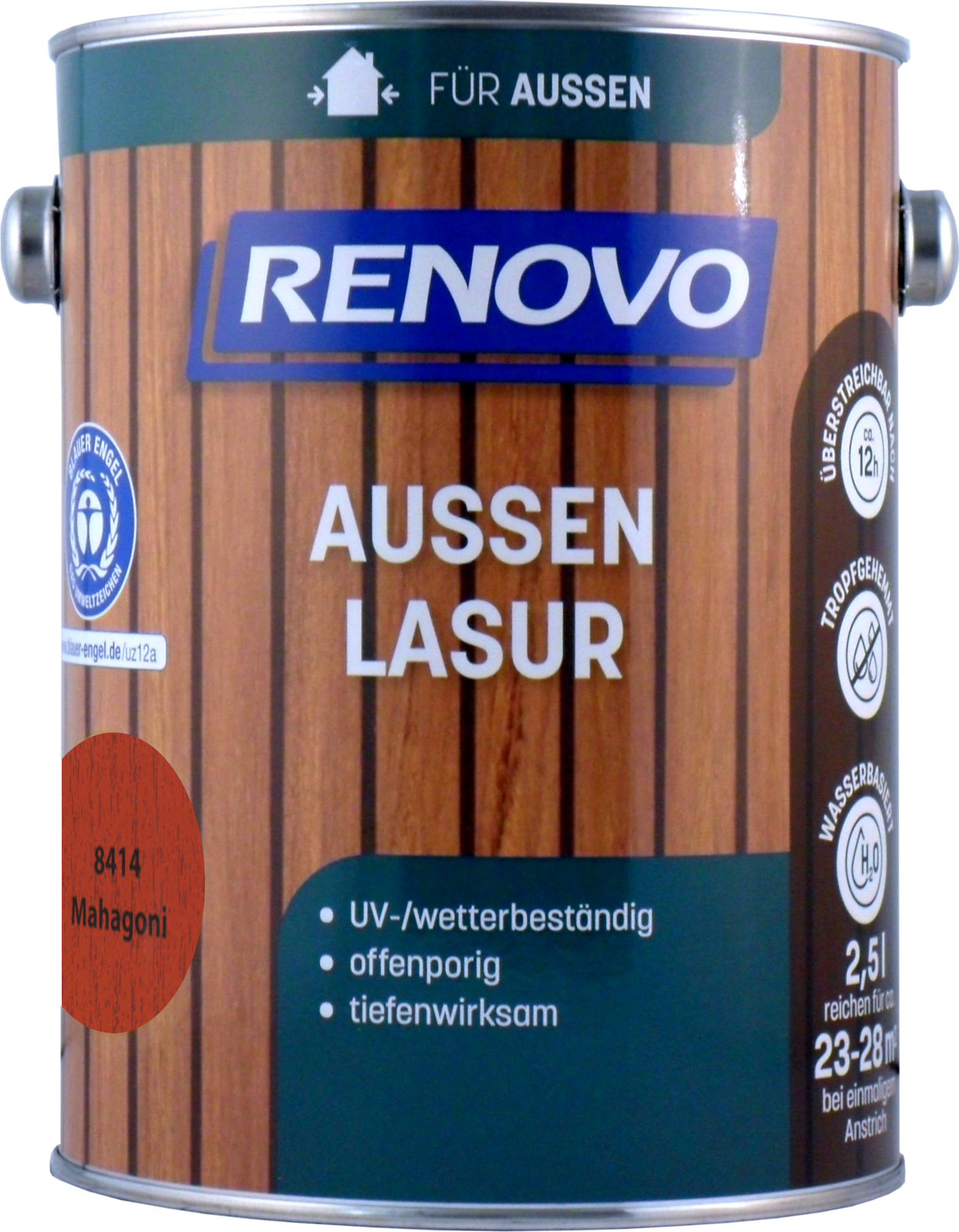 2,5L Renovo Wetterlasur wb. Nr.8414 mahagoni