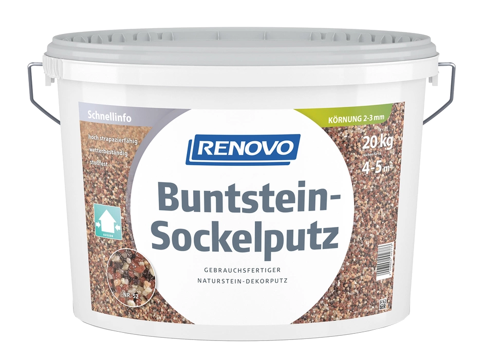 20kg Renovo Buntsteinputz Sockelputz außen Nr.52