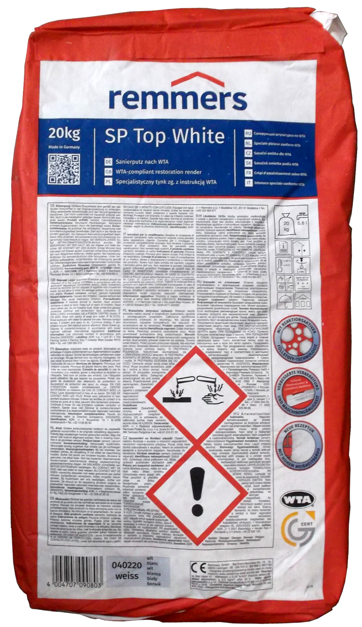 20kg Remmers Sanierputz SP TOP Weiß