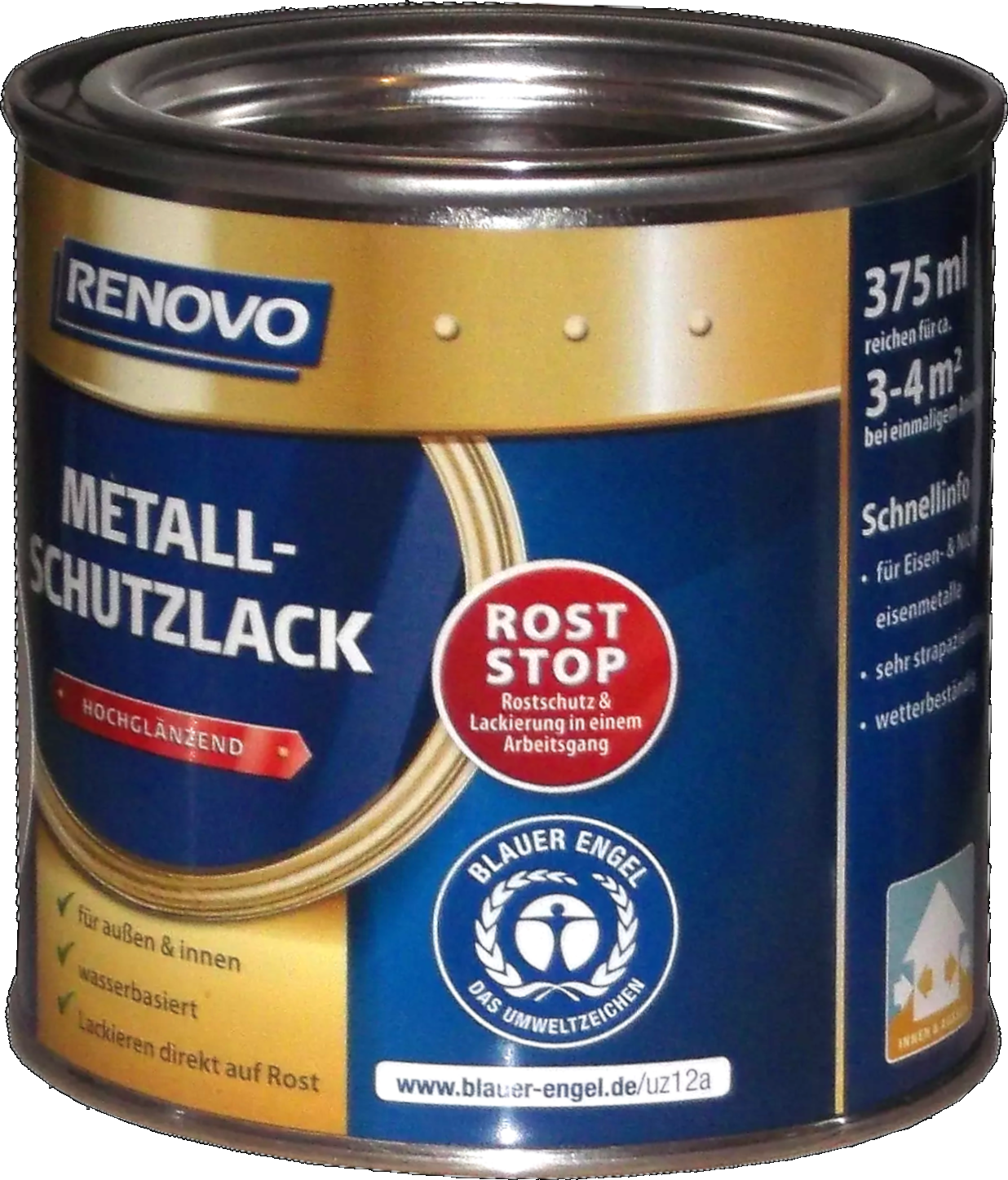 375ml Renovo Metallschutzlack hgl 8017 Schokobraun