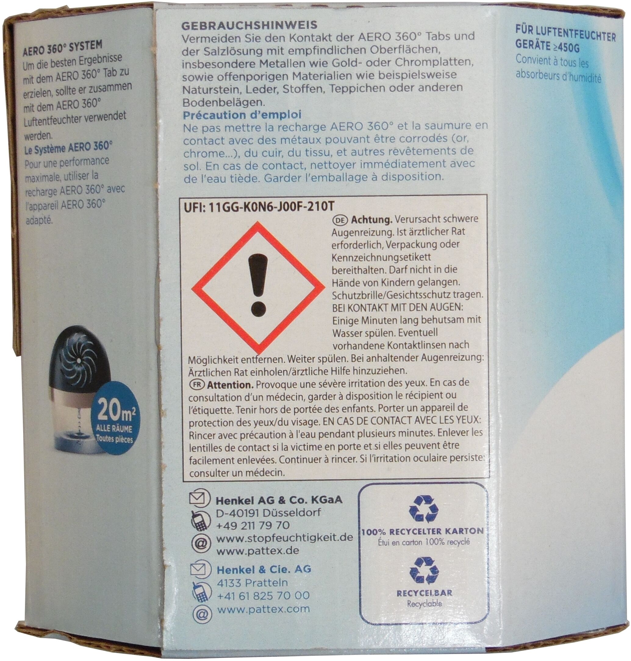 8 Nachfüll-Tabs Pattex AERO 360° ( 8 x 450g )