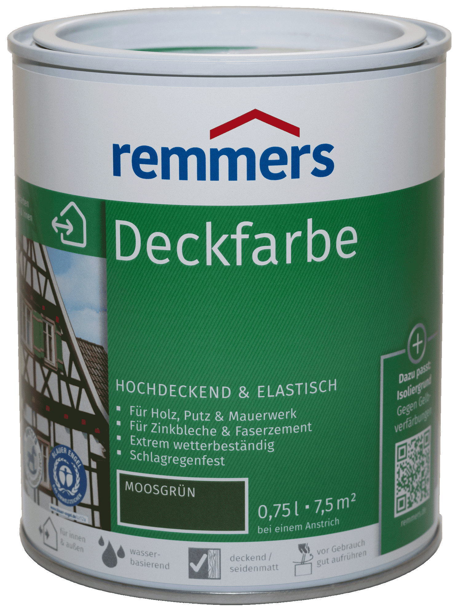 750ml Remmers Deckfarbe Blattgrün (ehem. Moosgrün)