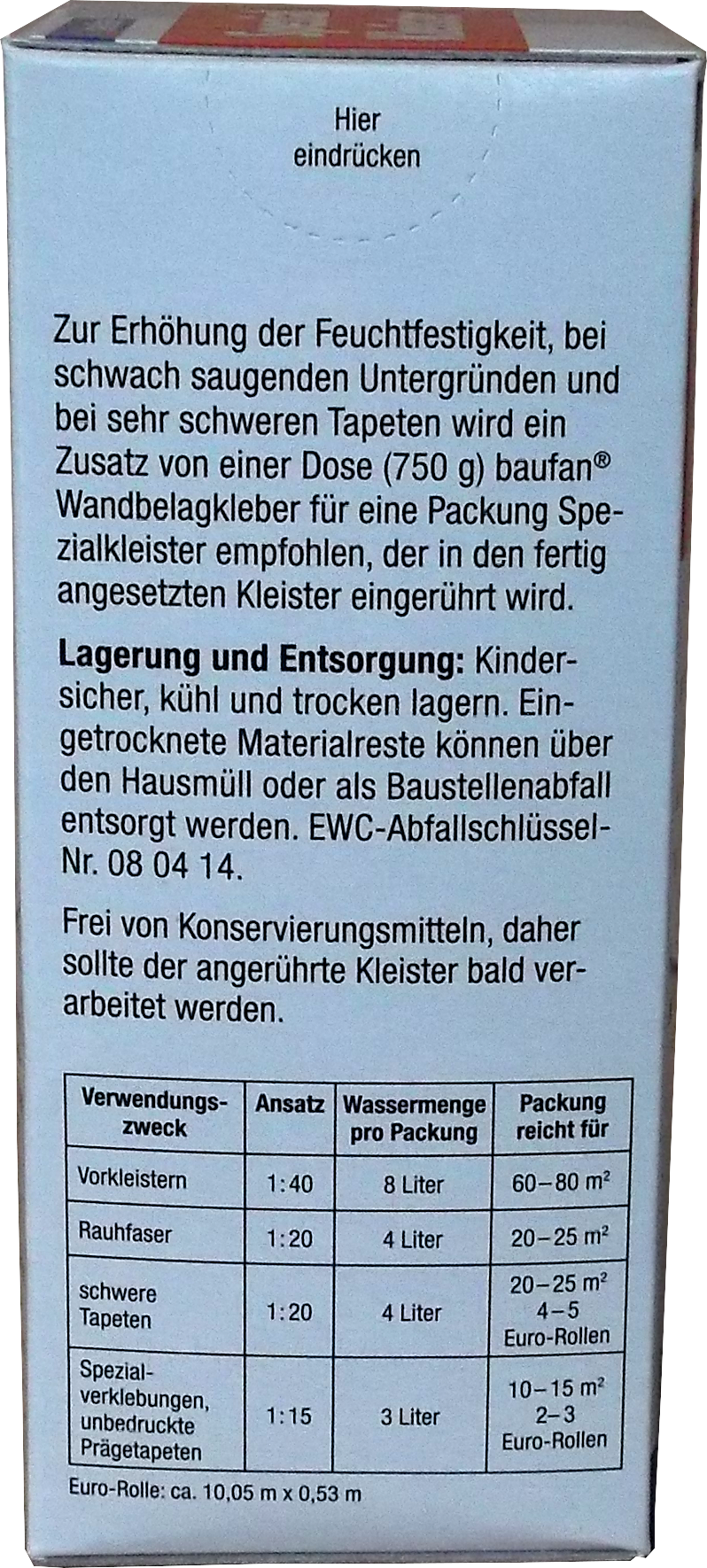 _200g BAUFAN Spezial Tapetenkleister