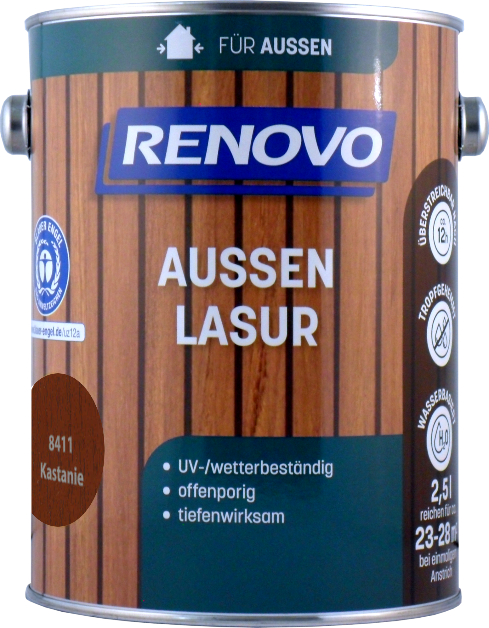 2,5L Renovo Wetterlasur wb. Nr.8411 Kastanie