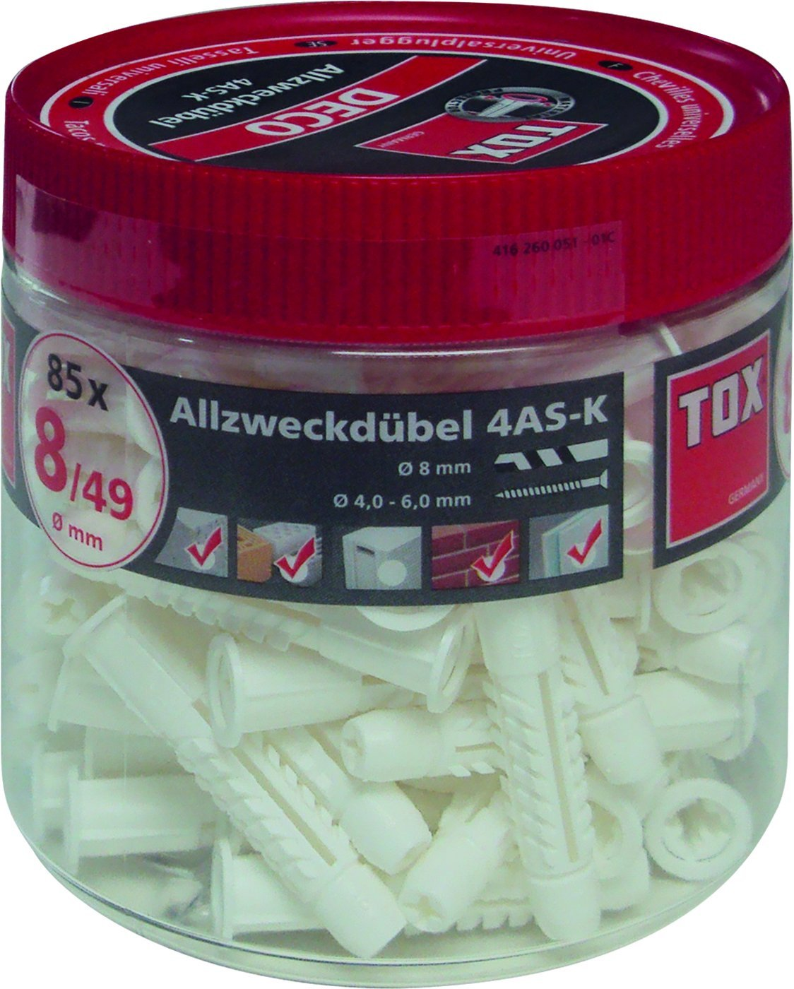 Allzweckdübel TOX 4 AS K 8/49 (85 Stück)