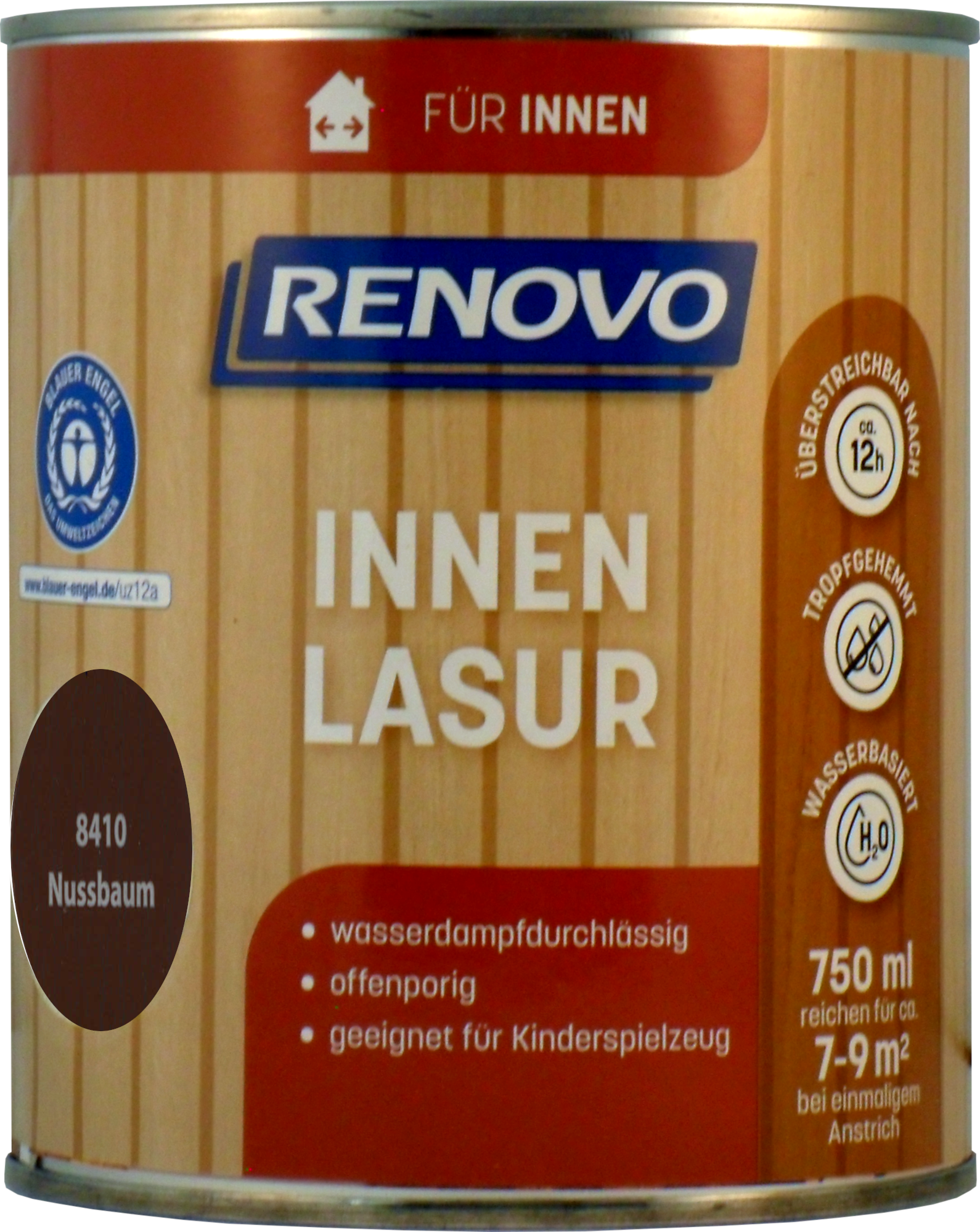 750ml Renovo Wohnraumlasur nussbaum