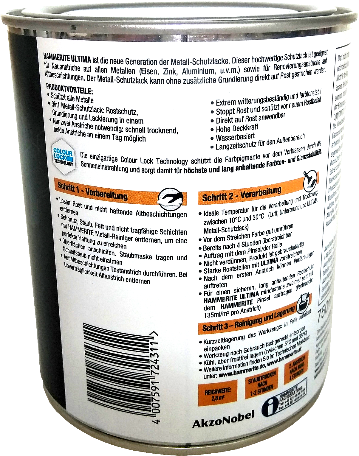 750ml Hammerite ULTIMA MSL glz. Schokoladenbraun