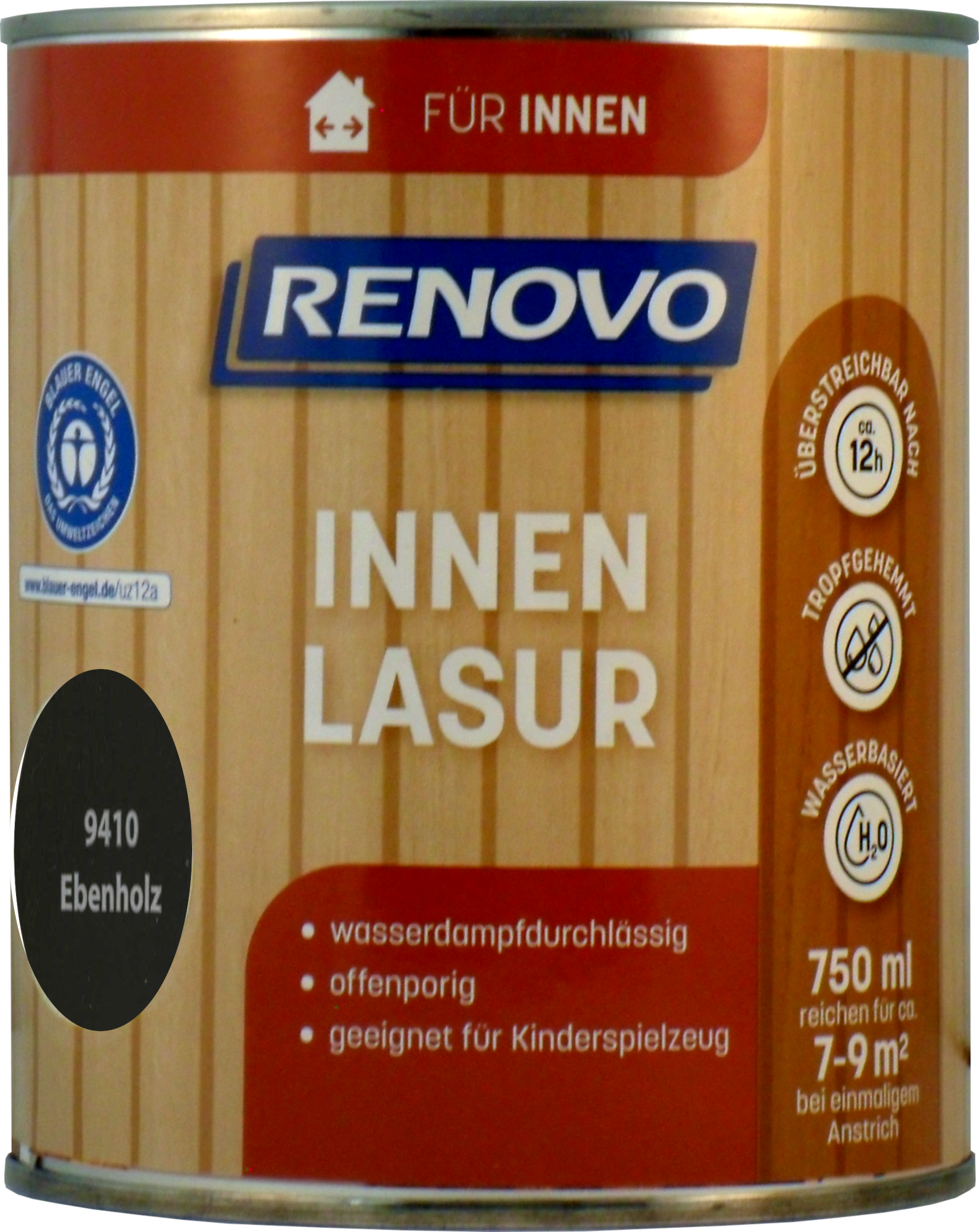 750ml Renovo Wohnraumlasur ebenholz