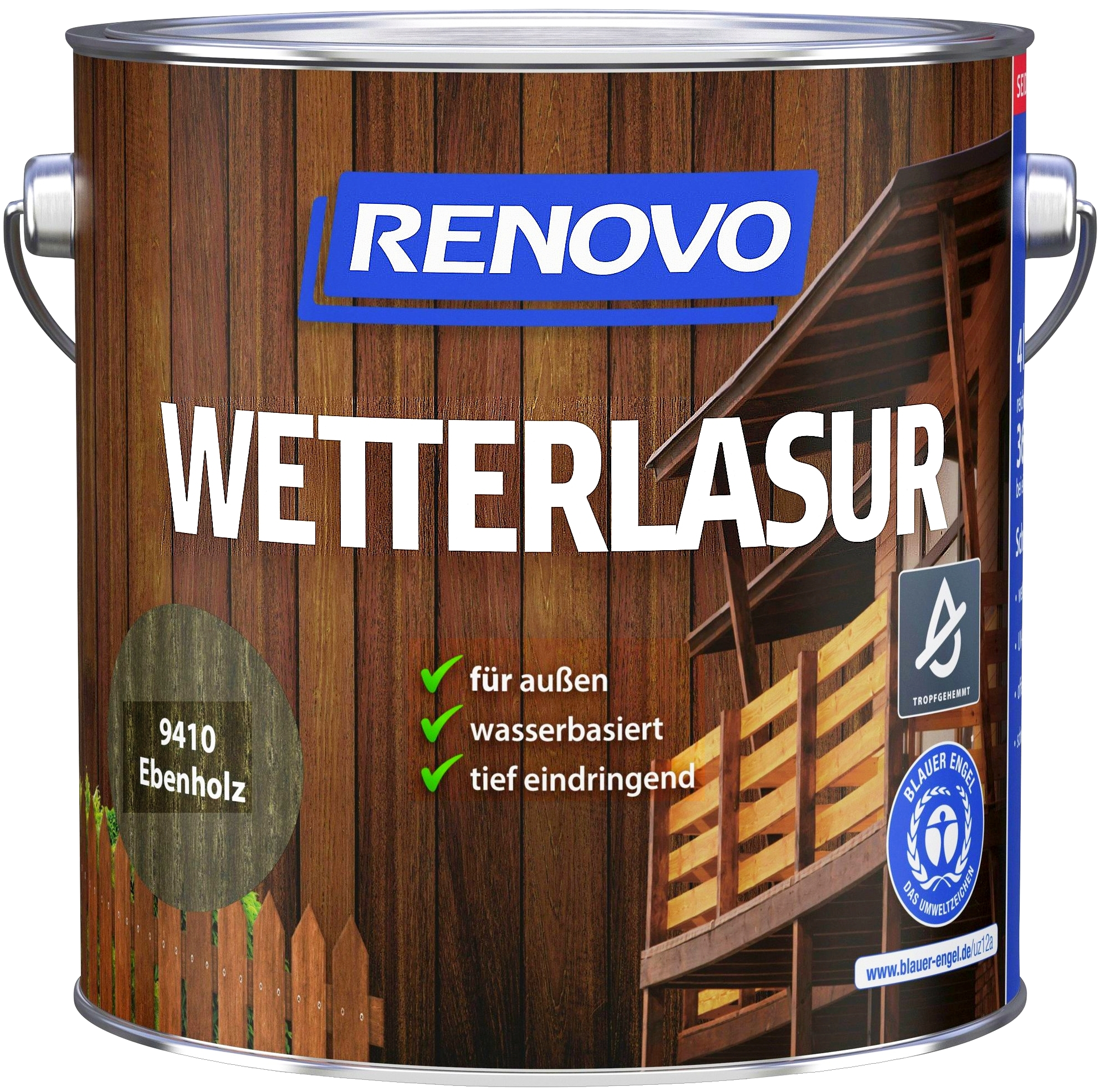 4L Renovo Wetterlasur/ Aussenlasur wb. Nr.9410 Ebenholz
