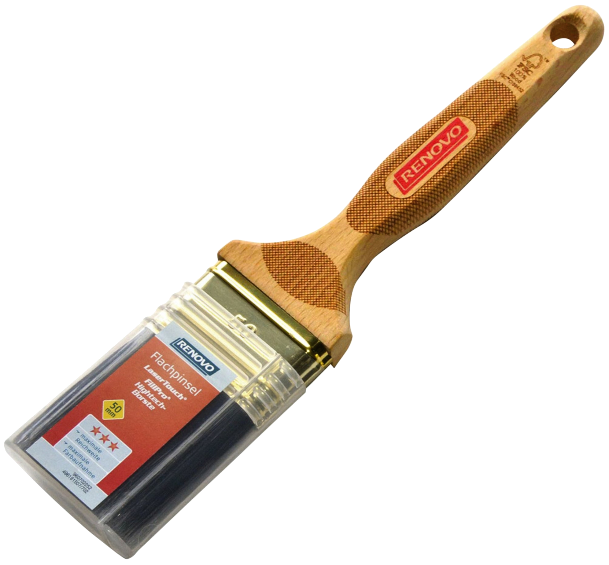 50mm Lack-Flachpinsel Kunstfaser, Holzgriff