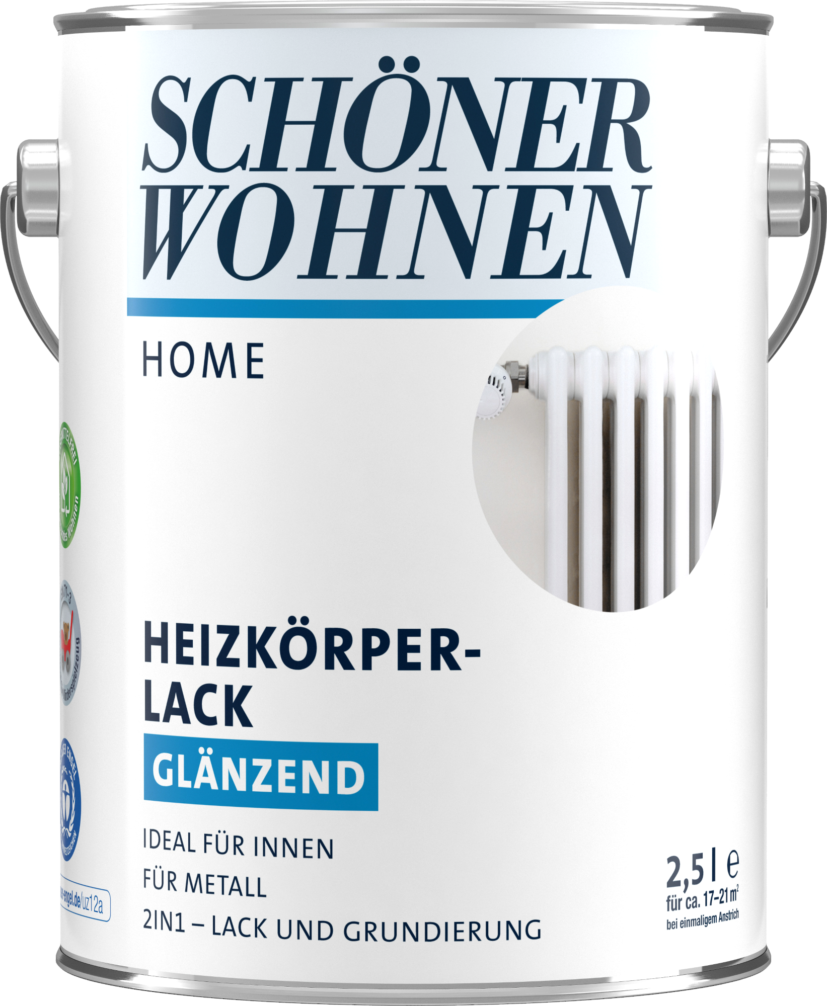 2,5L Schöner Wohnen Home Heizkörperlack glänzend weiss