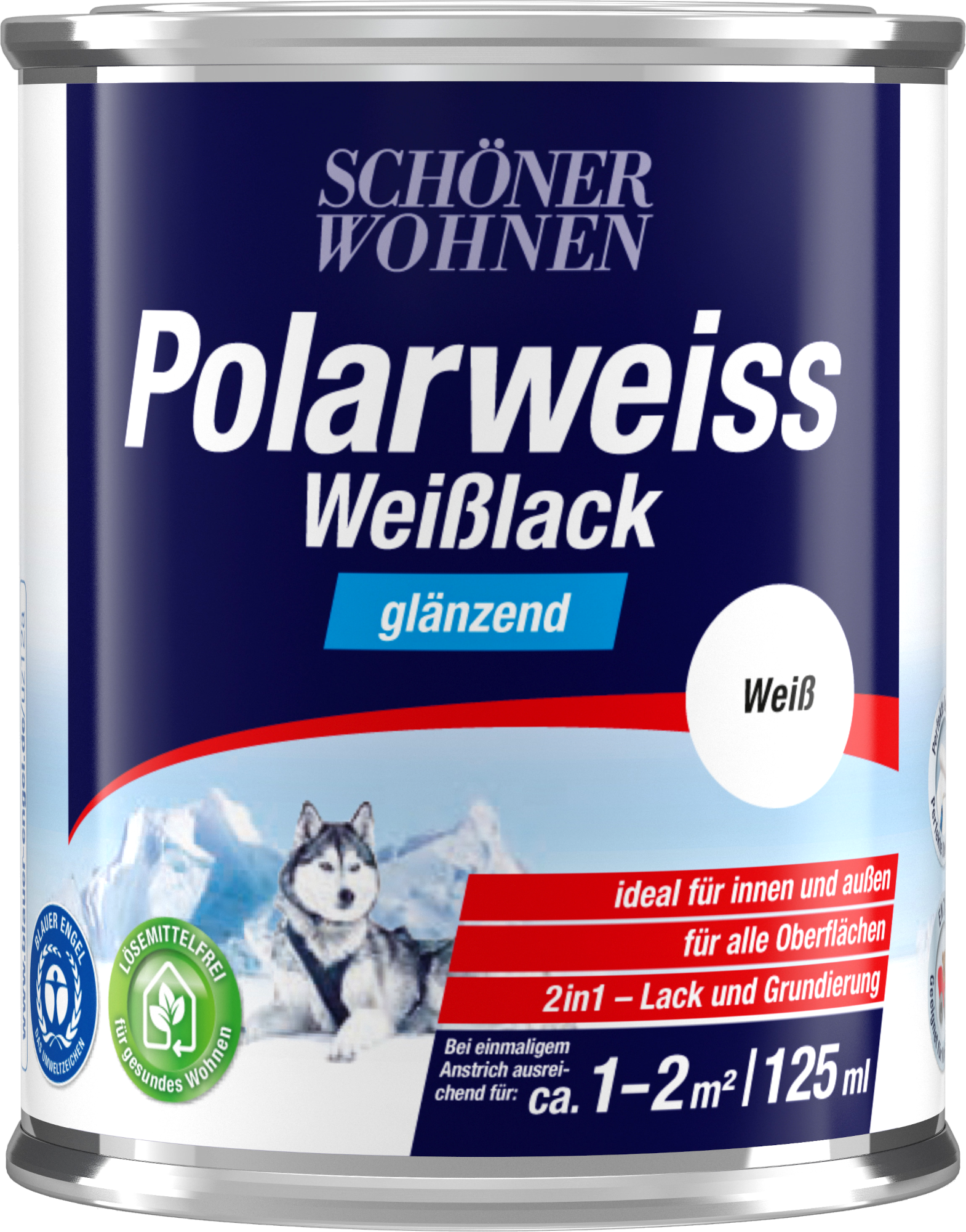 125ml Schöner Wohnen Polarweiss Weisslack glänzend