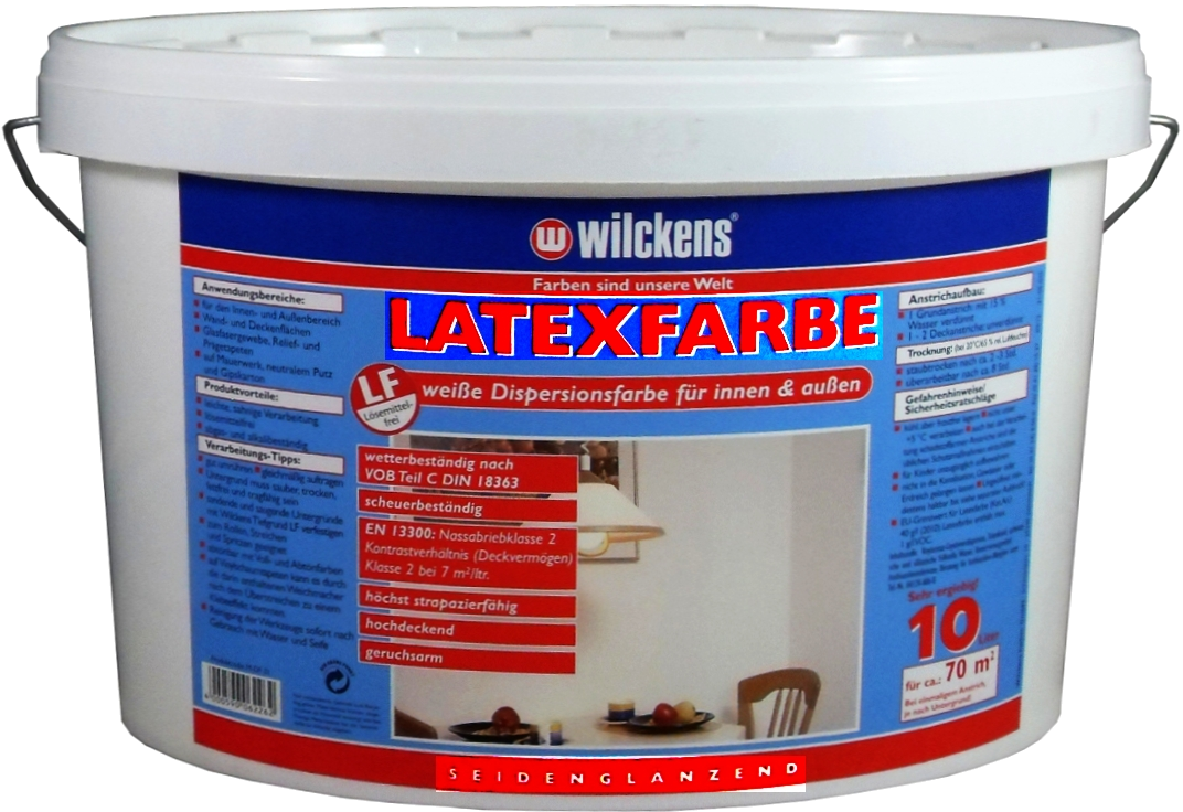 10L WILCKENS Latexfarbe weiß seidenglänzend