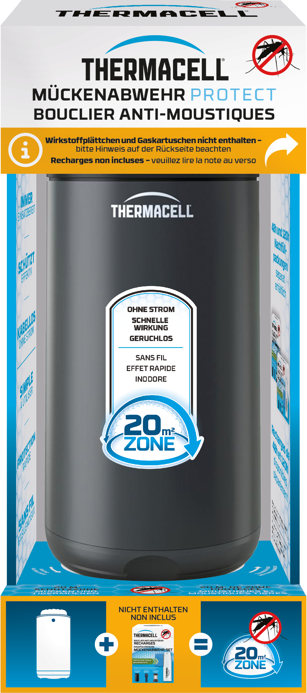 Thermacell Mückenabwehr Protect Graphit Gerät ohne Wirkstoff und Gaskartusche