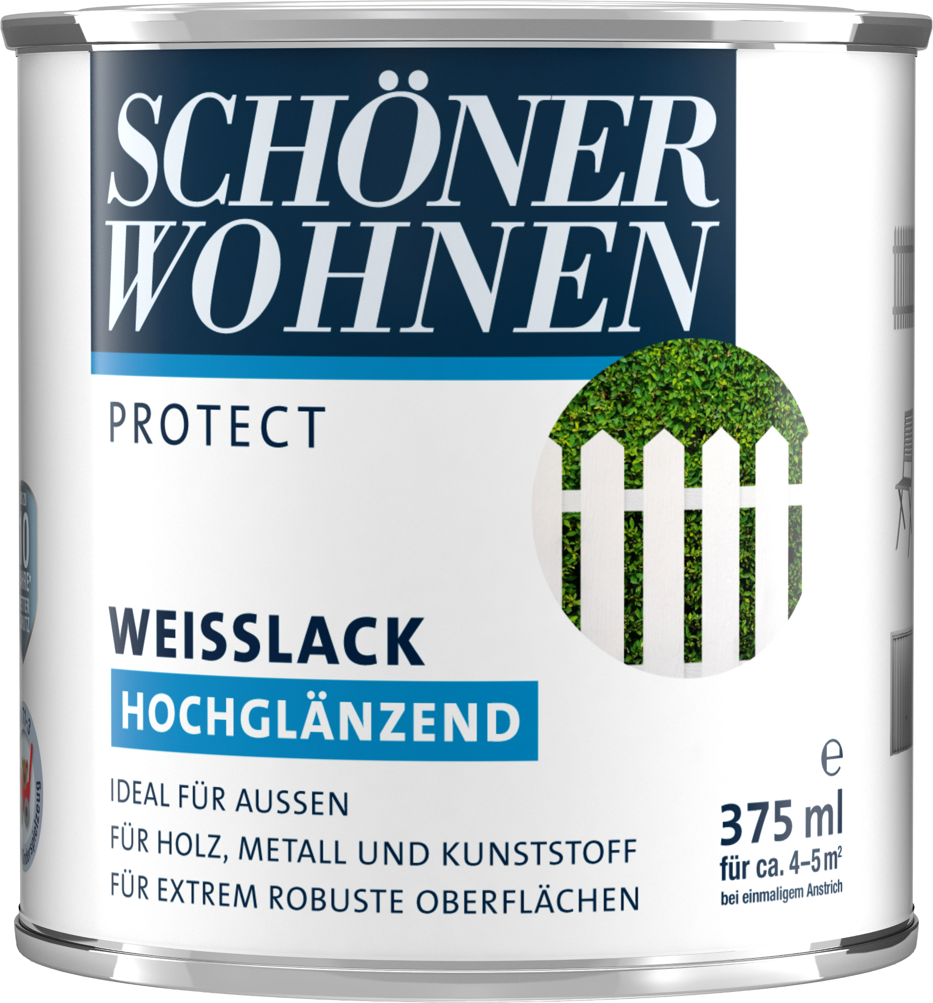 375ml Schöner Wohnen Protect Weisslack hochglänzend weiss