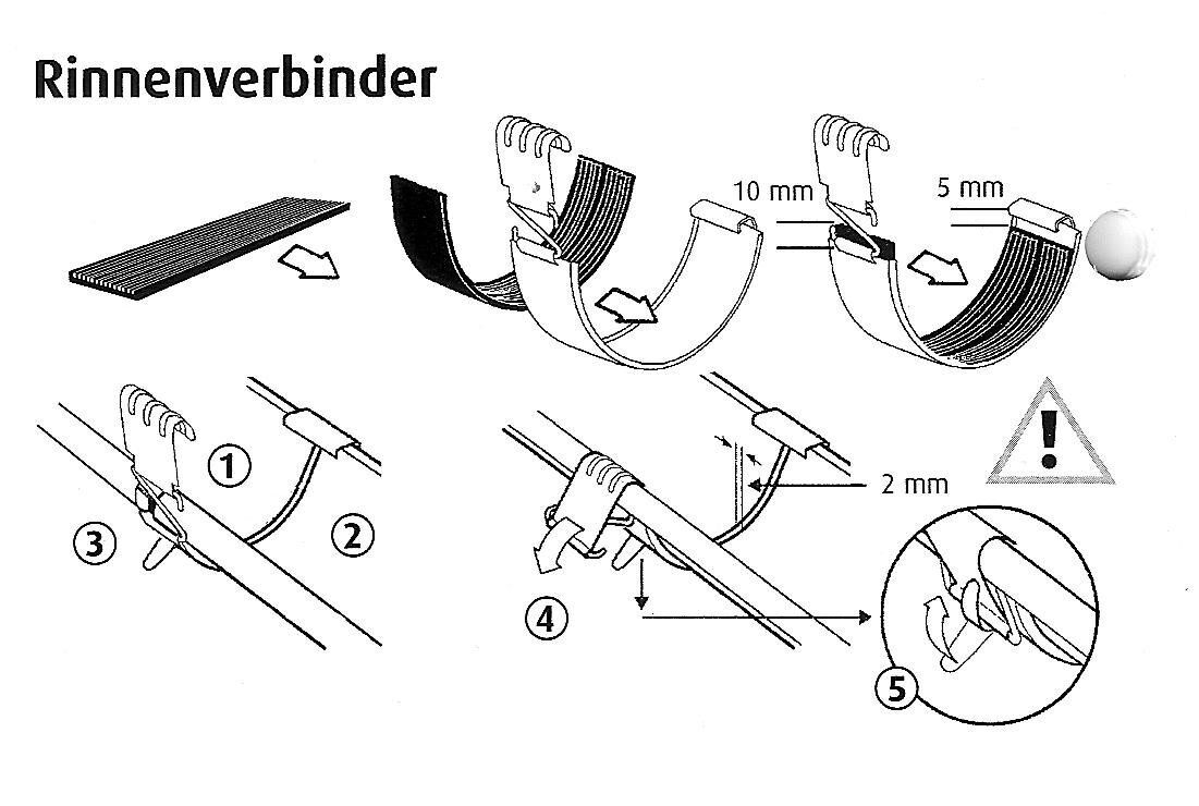 Rinnenverbinder Titanzink für Dachrinnen Gr. 333