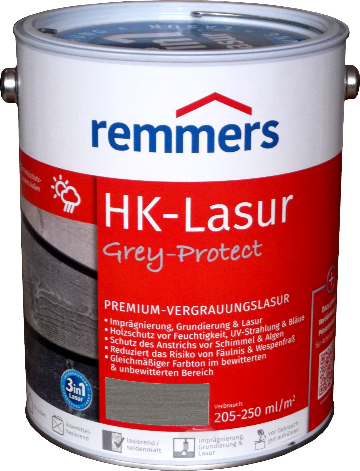 5L Remmers HK Lasur Graphitgrau Grey-Protect
