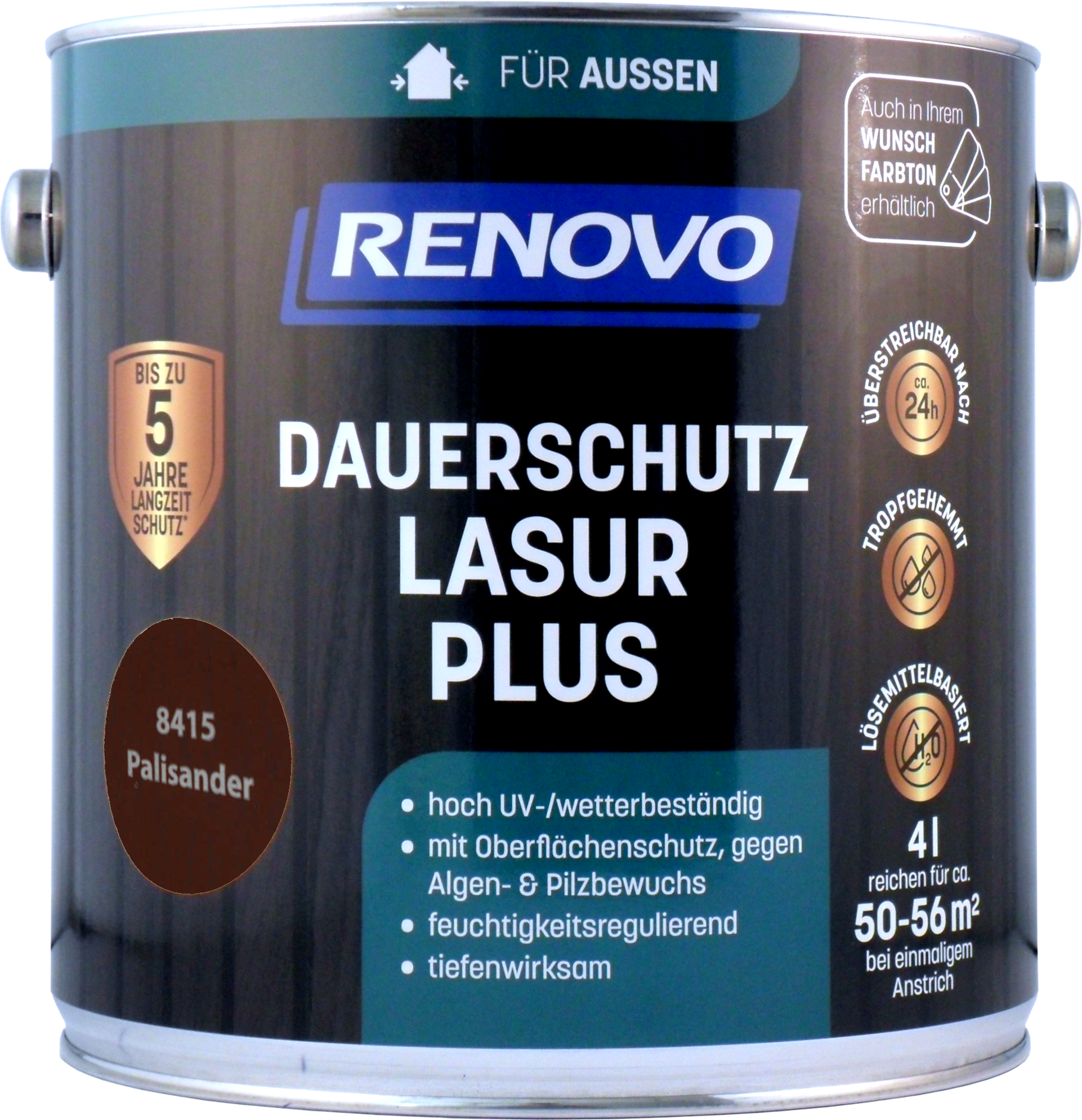 4L Liter Renovo Dauerschutzlasur PLUS palisander