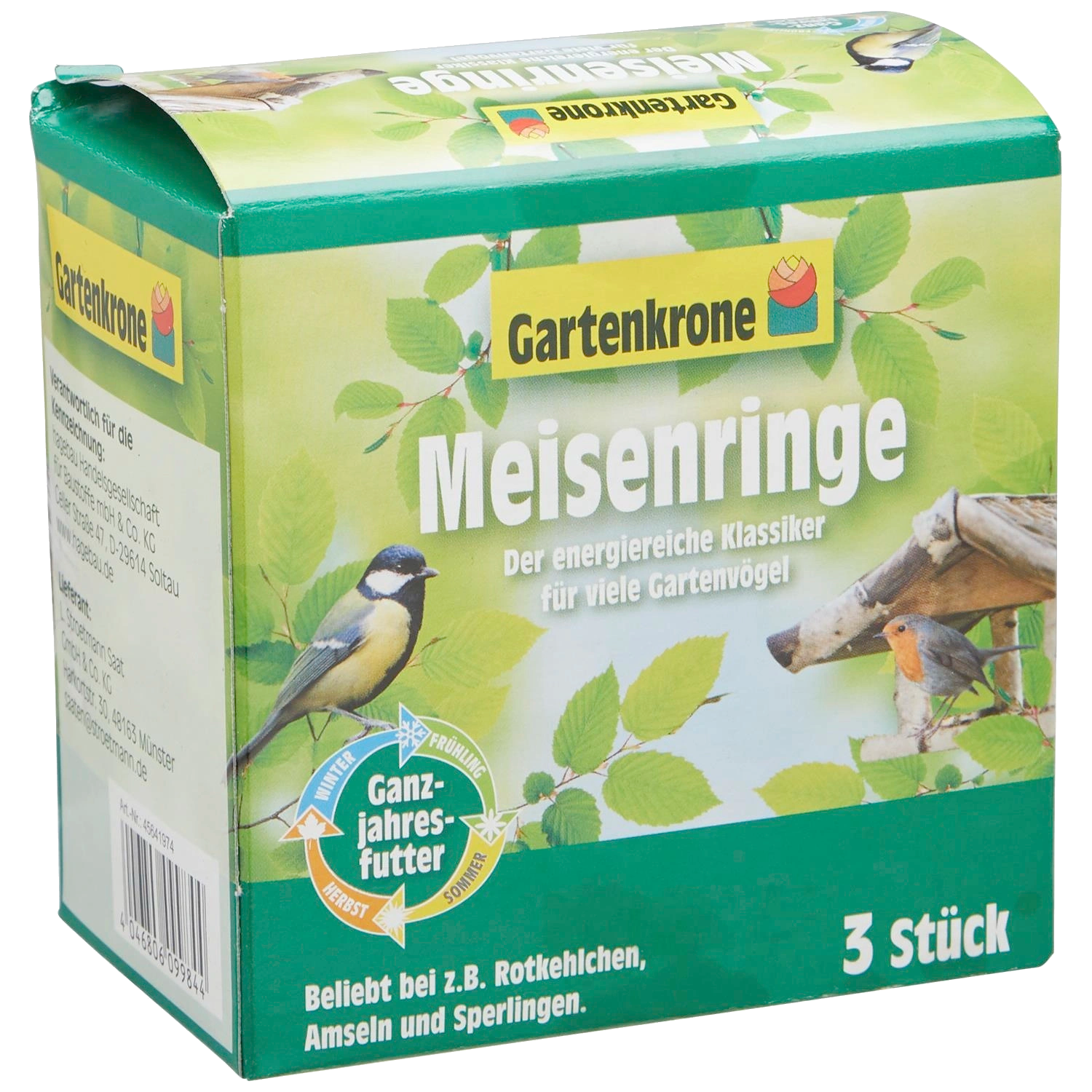 3 Stück Gartenkrone Meisenringe