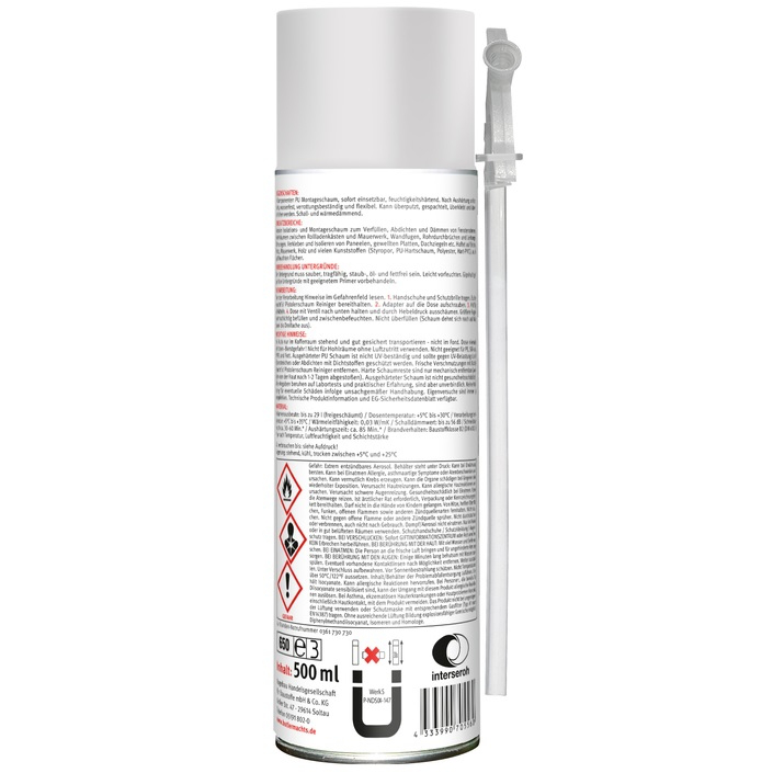 500ml Butler machts 1K Montageschaum B2 gelb