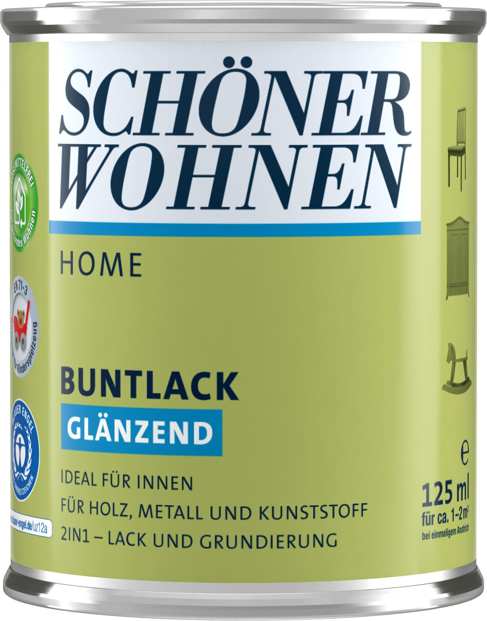 125ml Schöner Wohnen Home Buntlack glänzend, RAL 5015 Himmelblau