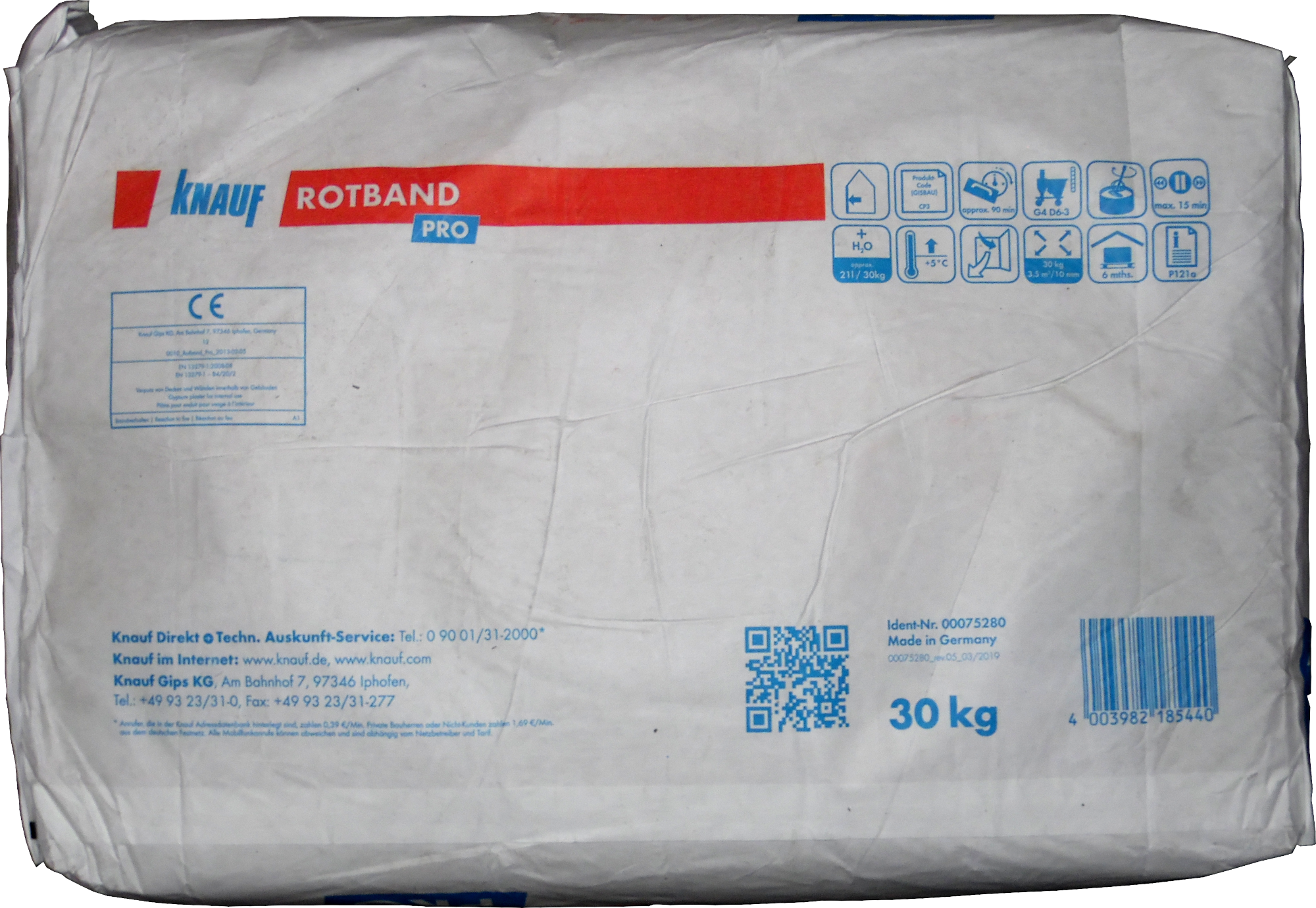 30kg Knauf Rotband Pro maschinengängiger Haftputz