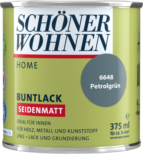 375ml Schöner Wohnen Home Buntlack seidenmatt, 6648 Petrolgrün