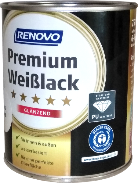 750ml RENOVO Premium Weißlack glänzend Weiss RAL0095