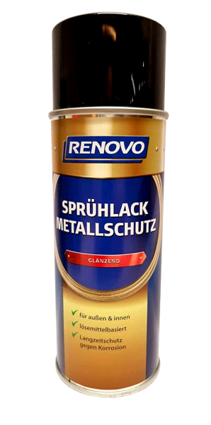 400ml Renovo Sprühlack Metallschutz glänzend Schwarz