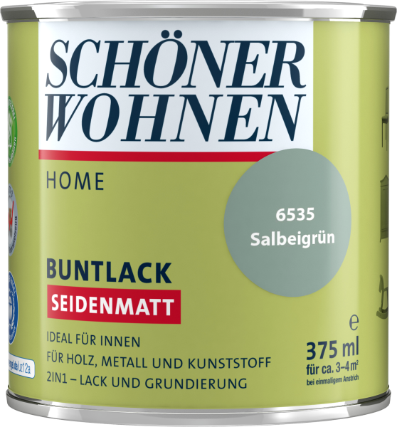 375ml Schöner Wohnen Home Buntlack seidenmatt, 6535 Salbeigrün