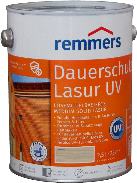 2,5 Liter Remmers Dauerschutz-Lasur UV Silbergrau