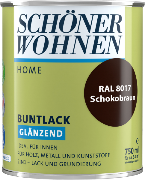 750ml Schöner Wohnen Home Buntlack glänzend, RAL 8017 Schokobraun