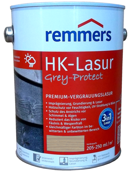 2,5L Remmers HK Lasur Silbergrau Grey Protect