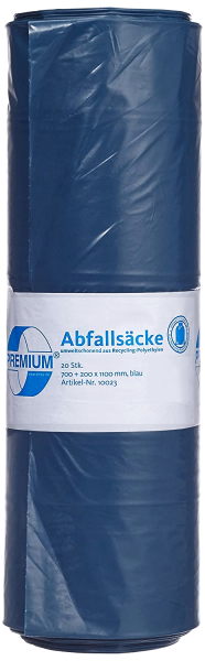 140 Liter Abfallsäcke Premium® blau 700+200x1100x0,06mm (20/Rolle)